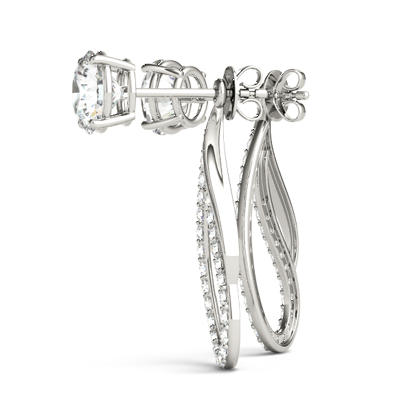   Round Pave Freeform Drop Earrings Jacket 1/3 Carat Total Weight   (Lab-Created) 0.35 C.T.W 10K yellow, white or rose gold - view 2