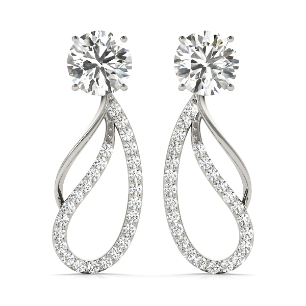 Round Pave Freeform Drop Earrings Jacket