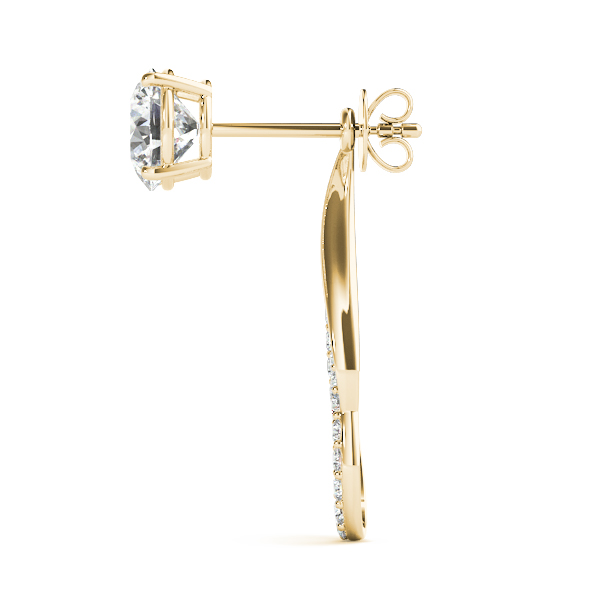   Round Pave Freeform Drop Earrings Jacket 1/3 Carat Total Weight   (Lab-Created) 0.35 C.T.W 10K yellow, white or rose gold - view 9