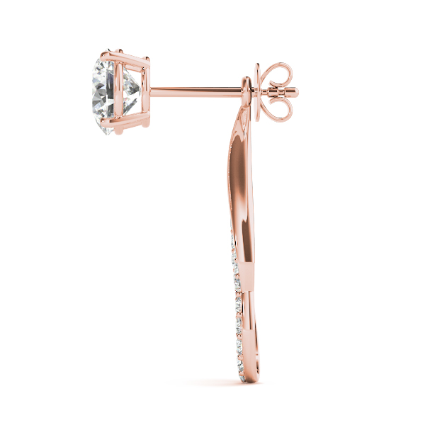   Round Pave Freeform Drop Earrings Jacket 1/3 Carat Total Weight   (Lab-Created) 0.35 C.T.W 10K yellow, white or rose gold - view 14