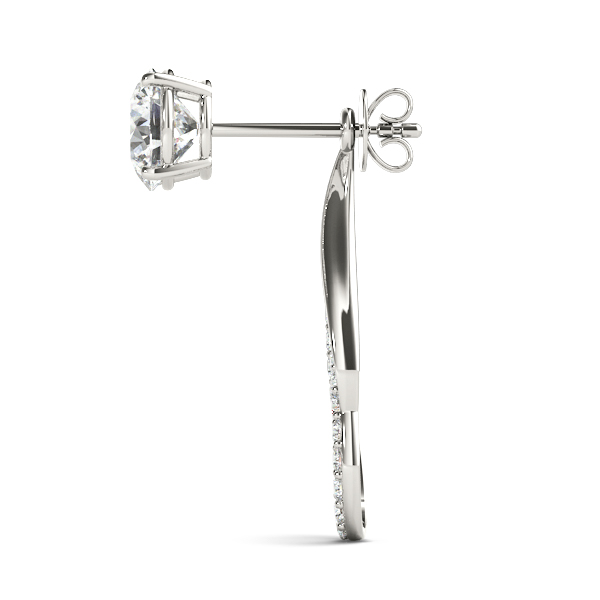   Round Pave Freeform Drop Earrings Jacket 1/3 Carat Total Weight   (Lab-Created) 0.35 C.T.W 10K yellow, white or rose gold - view 4