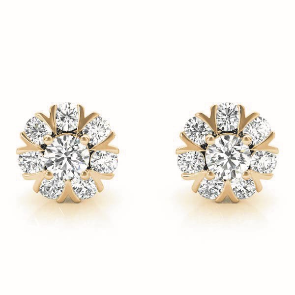   Cluster Split Prong Earrings 1/4 Carat Total Weight   (Lab-Created) 0.25 C.T.W 10K yellow, white or rose gold - view 5
