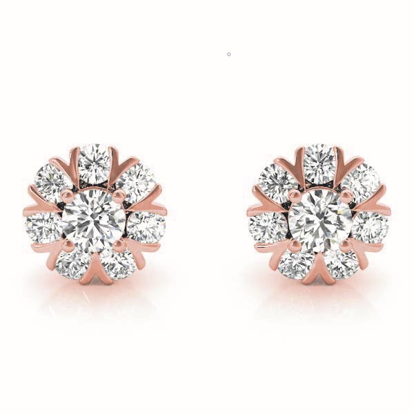   Cluster Split Prong Earrings 1/4 Carat Total Weight   (Lab-Created) 0.25 C.T.W 10K yellow, white or rose gold - view 9