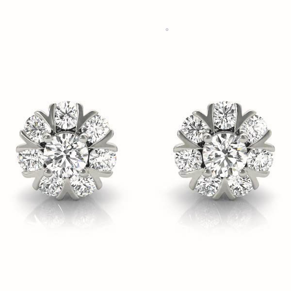 Cluster Split Prong Earrings