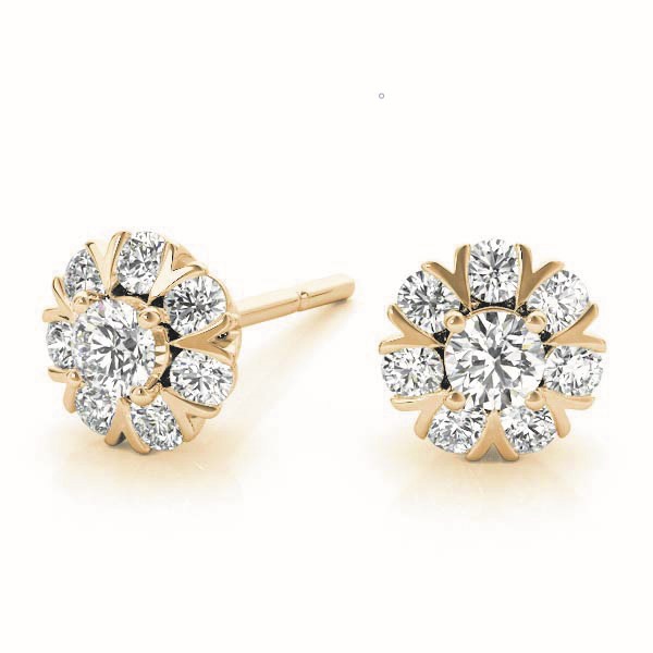   Cluster Split Prong Earrings 1/4 Carat Total Weight   (Lab-Created) 0.25 C.T.W 10K yellow, white or rose gold - view 6