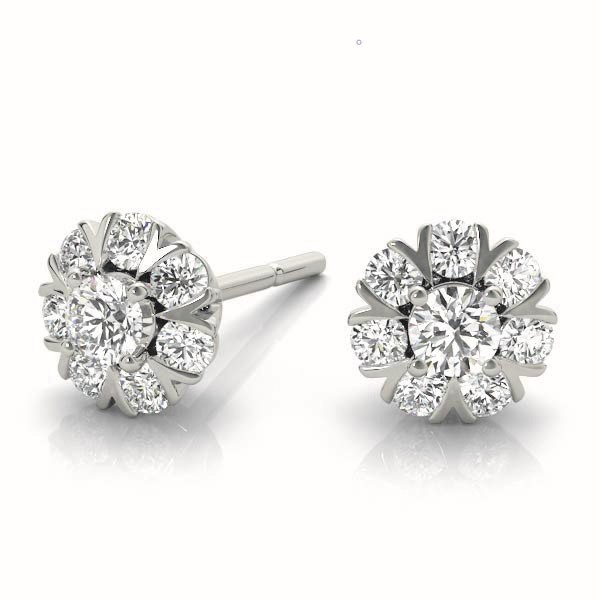   Cluster Split Prong Earrings 1/4 Carat Total Weight   (Lab-Created) 0.25 C.T.W 10K yellow, white or rose gold - view 2