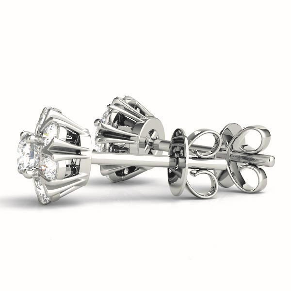   Cluster Split Prong Earrings 1/4 Carat Total Weight   (Lab-Created) 0.25 C.T.W 10K yellow, white or rose gold - view 3