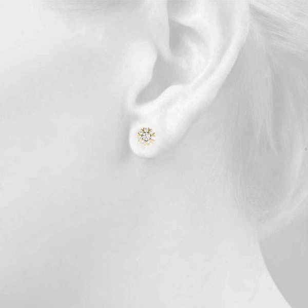   Cluster Split Prong Earrings 1/4 Carat Total Weight   (Lab-Created) 0.25 C.T.W 10K yellow, white or rose gold - view 8