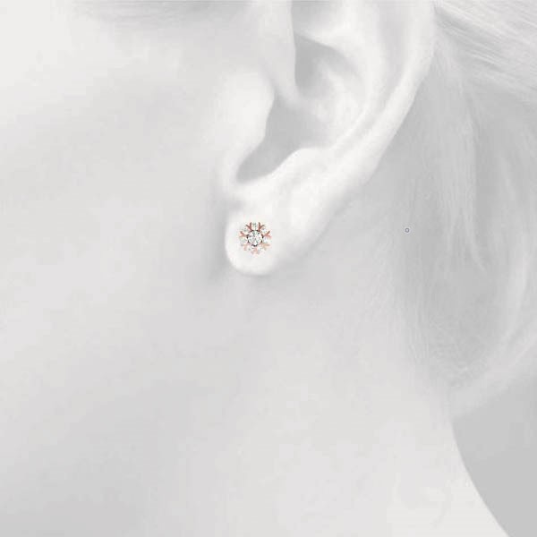   Cluster Split Prong Earrings 1/4 Carat Total Weight   (Lab-Created) 0.25 C.T.W 10K yellow, white or rose gold - view 12