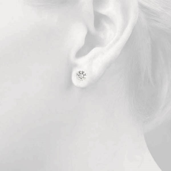   Cluster Split Prong Earrings 1/4 Carat Total Weight   (Lab-Created) 0.25 C.T.W 10K yellow, white or rose gold - view 4