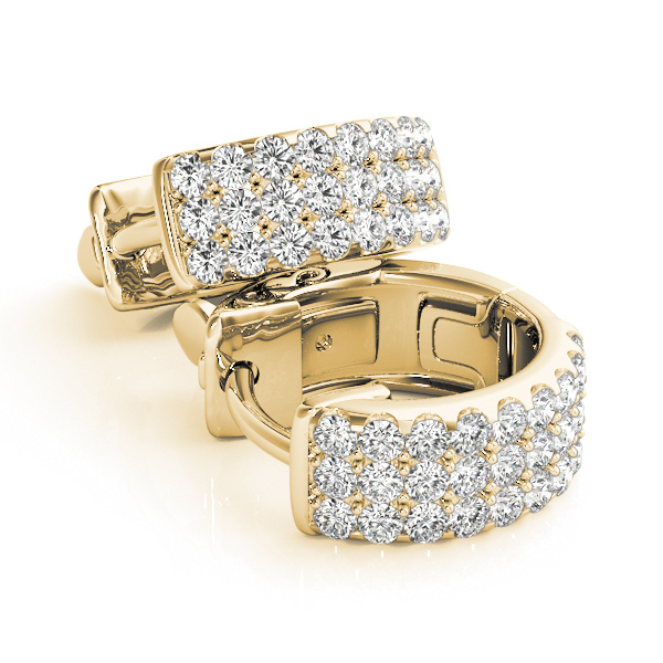   Three-Row Pave Huggie Earrings 0.54 Carat Total Weight   (Lab-Created) 0.54 C.T.W 14K yellow, white or rose gold - view 8