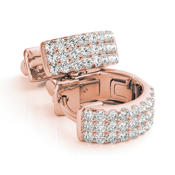   Three-Row Pave Huggie Earrings 0.54 Carat Total Weight   (Lab-Created) 0.54 C.T.W 14K yellow, white or rose gold - view 13