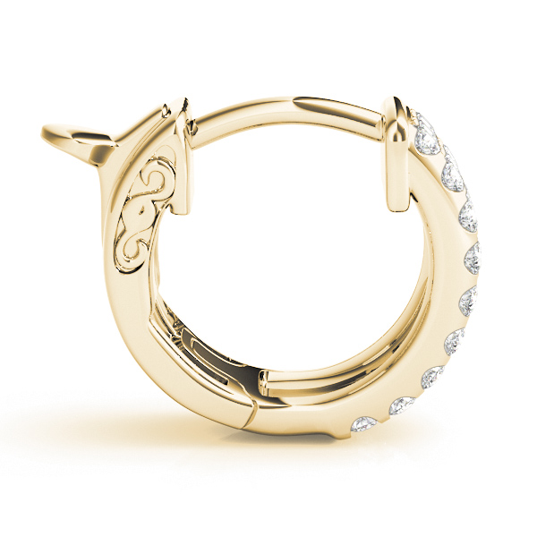   Three-Row Pave Huggie Earrings 0.54 Carat Total Weight   (Lab-Created) 0.54 C.T.W 14K yellow, white or rose gold - view 9