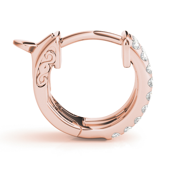   Three-Row Pave Huggie Earrings 0.54 Carat Total Weight   (Lab-Created) 0.54 C.T.W 14K yellow, white or rose gold - view 14