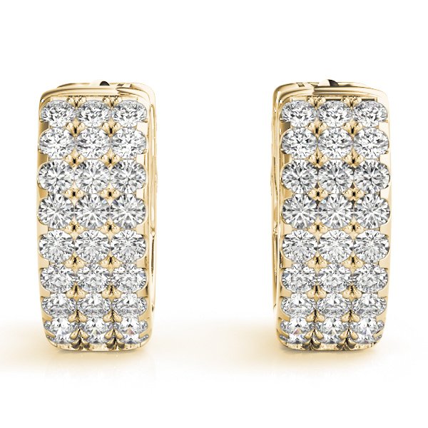   Three-Row Pave Huggie Earrings 0.54 Carat Total Weight   (Lab-Created) 0.54 C.T.W 14K yellow, white or rose gold - view 10