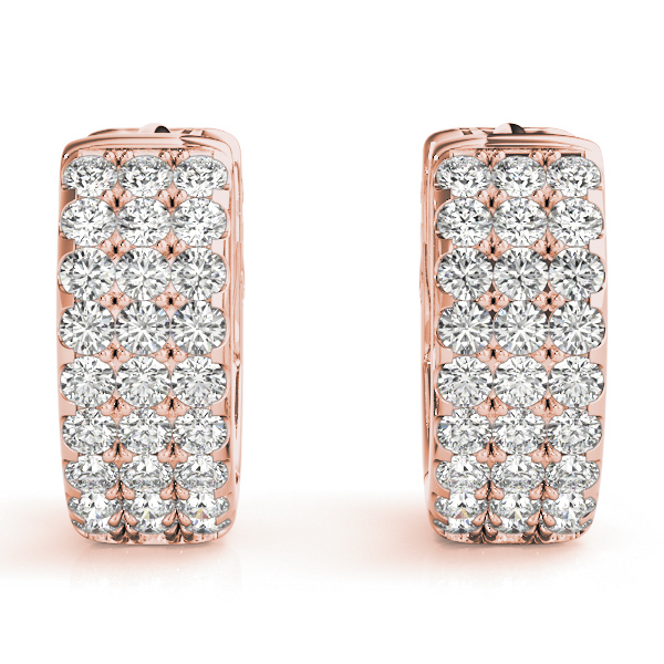   Three-Row Pave Huggie Earrings 0.54 Carat Total Weight   (Lab-Created) 0.54 C.T.W 14K yellow, white or rose gold - view 15