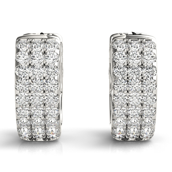   Three-Row Pave Huggie Earrings 0.54 Carat Total Weight   (Lab-Created) 0.54 C.T.W 14K yellow, white or rose gold - view 5