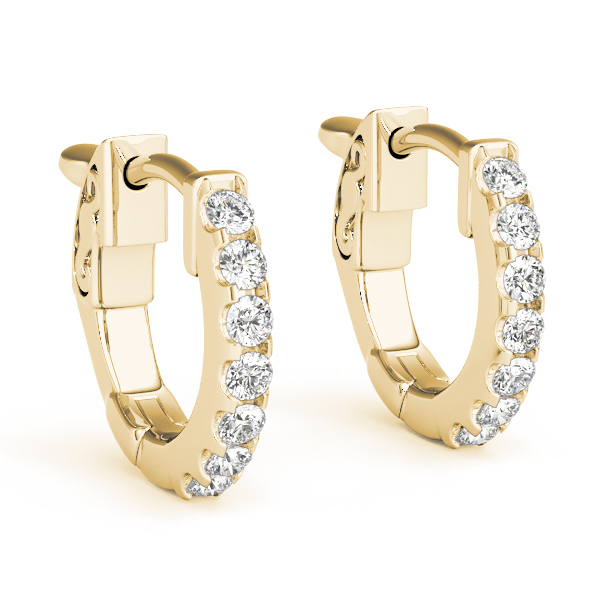   Pave Diamond Huggie Earrings 1/4 Carat Total Weight   (Lab-Created) 0.28 C.T.W 14K yellow, white or rose gold - view 6