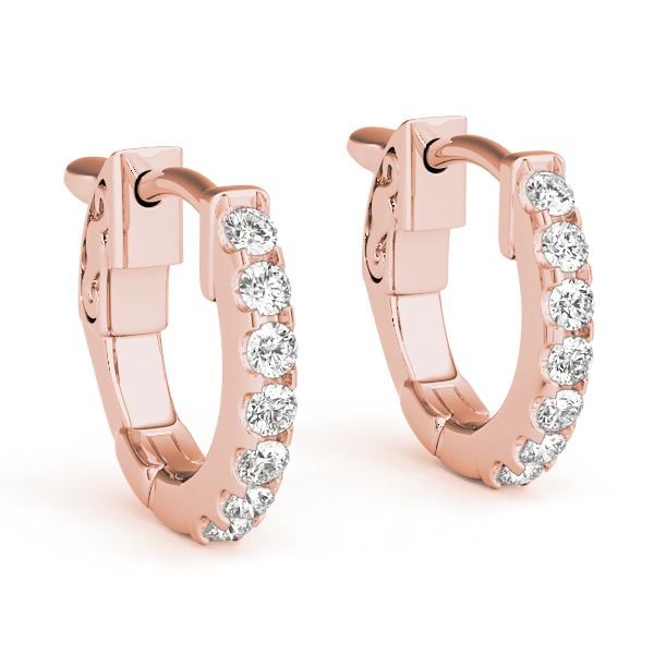   Pave Diamond Huggie Earrings 1/4 Carat Total Weight   (Lab-Created) 0.28 C.T.W 14K yellow, white or rose gold - view 11