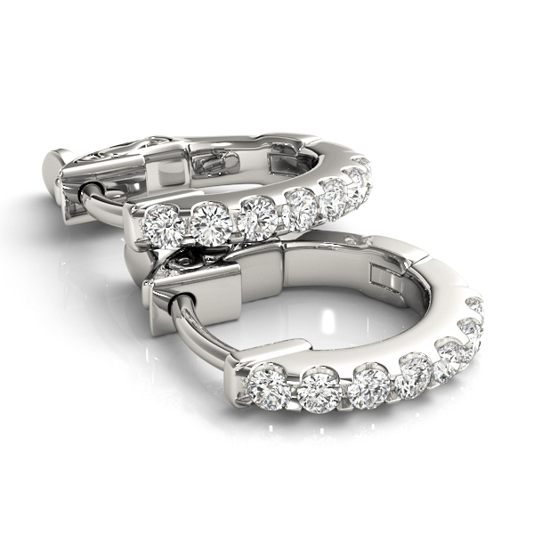   Pave Diamond Huggie Earrings 1/4 Carat Total Weight   (Lab-Created) 0.28 C.T.W 14K yellow, white or rose gold - view 3