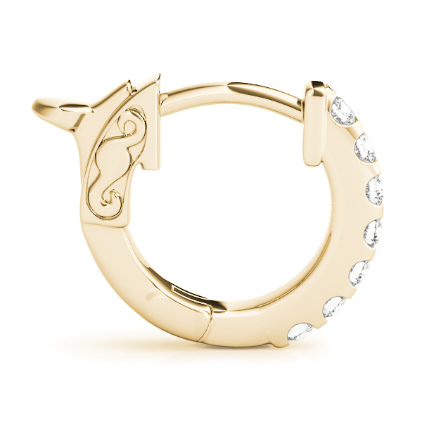   Pave Diamond Huggie Earrings 1/4 Carat Total Weight   (Lab-Created) 0.28 C.T.W 14K yellow, white or rose gold - view 9
