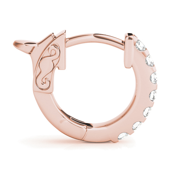   Pave Diamond Huggie Earrings 1/4 Carat Total Weight   (Lab-Created) 0.28 C.T.W 14K yellow, white or rose gold - view 14