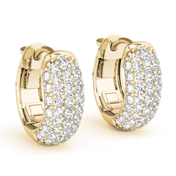   Five-Row Pave Diamond Huggie Earrings 0.81 Carat Total Weight   (Lab-Created) 0.81 C.T.W 14K yellow, white or rose gold - view 5