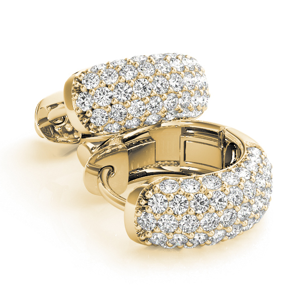   Five-Row Pave Diamond Huggie Earrings 0.81 Carat Total Weight   (Lab-Created) 0.81 C.T.W 14K yellow, white or rose gold - view 6