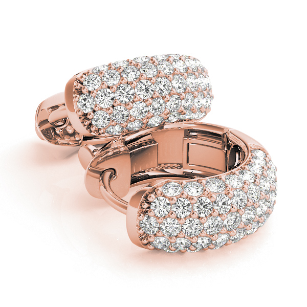   Five-Row Pave Diamond Huggie Earrings 0.81 Carat Total Weight   (Lab-Created) 0.81 C.T.W 14K yellow, white or rose gold - view 10