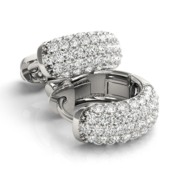   Five-Row Pave Diamond Huggie Earrings 0.81 Carat Total Weight   (Lab-Created) 0.81 C.T.W 14K yellow, white or rose gold - view 2