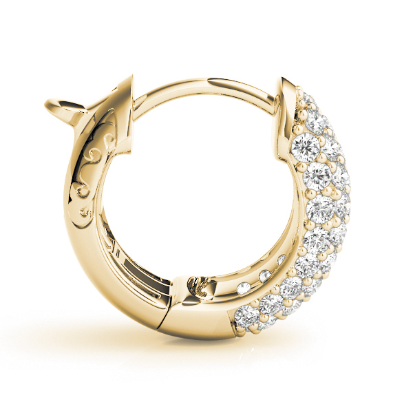   Five-Row Pave Diamond Huggie Earrings 0.81 Carat Total Weight   (Lab-Created) 0.81 C.T.W 14K yellow, white or rose gold - view 7