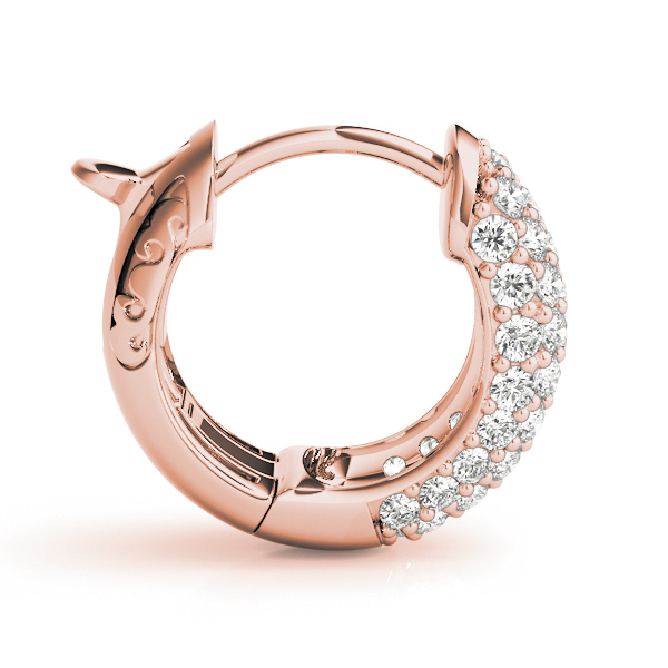   Five-Row Pave Diamond Huggie Earrings 0.81 Carat Total Weight   (Lab-Created) 0.81 C.T.W 14K yellow, white or rose gold - view 11