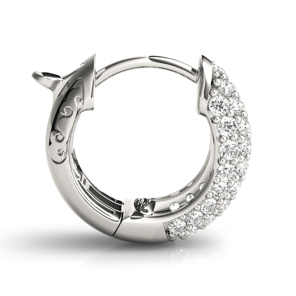   Five-Row Pave Diamond Huggie Earrings 0.81 Carat Total Weight   (Lab-Created) 0.81 C.T.W 14K yellow, white or rose gold - view 3