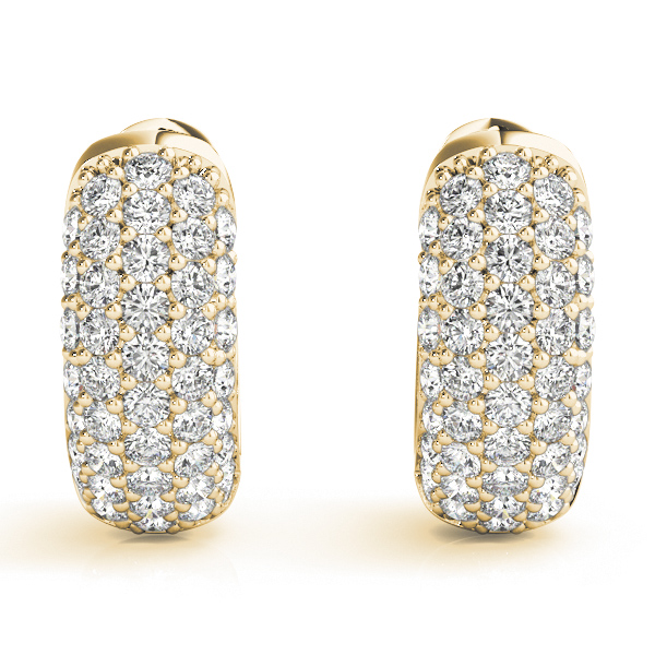   Five-Row Pave Diamond Huggie Earrings 0.81 Carat Total Weight   (Lab-Created) 0.81 C.T.W 14K yellow, white or rose gold - view 8