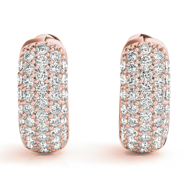   Five-Row Pave Diamond Huggie Earrings 0.81 Carat Total Weight   (Lab-Created) 0.81 C.T.W 14K yellow, white or rose gold - view 12
