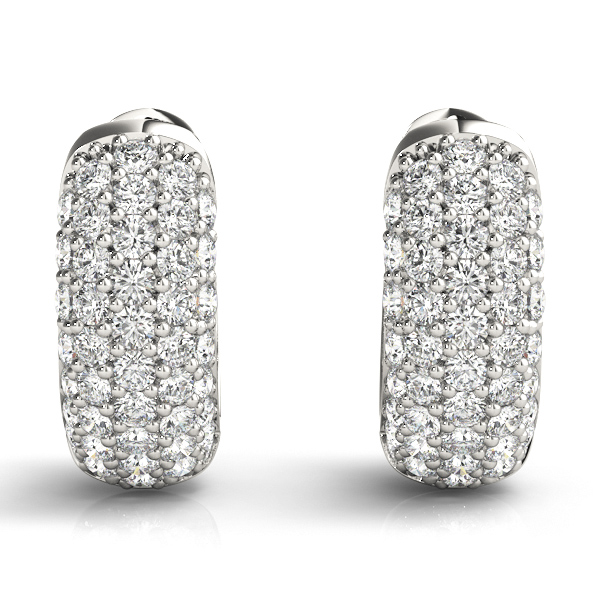   Five-Row Pave Diamond Huggie Earrings 0.81 Carat Total Weight   (Lab-Created) 0.81 C.T.W 14K yellow, white or rose gold - view 4