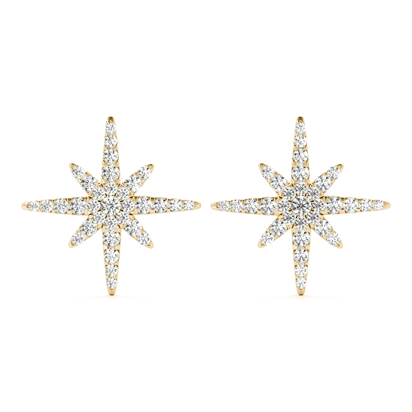   Star Shape Cluster Fashion Earrings 0.56 Carat Total Weight   (Lab-Created) 0.56 C.T.W 10K yellow, white or rose gold - view 6