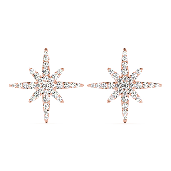   Star Shape Cluster Fashion Earrings 0.56 Carat Total Weight   (Lab-Created) 0.56 C.T.W 10K yellow, white or rose gold - view 11
