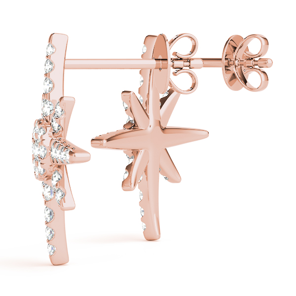   Star Shape Cluster Fashion Earrings 0.56 Carat Total Weight   (Lab-Created) 0.56 C.T.W 10K yellow, white or rose gold - view 12