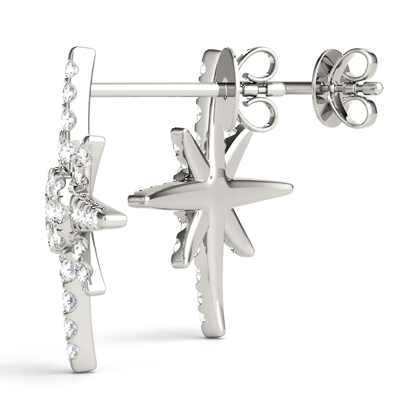   Star Shape Cluster Fashion Earrings 0.56 Carat Total Weight   (Lab-Created) 0.56 C.T.W 10K yellow, white or rose gold - view 2