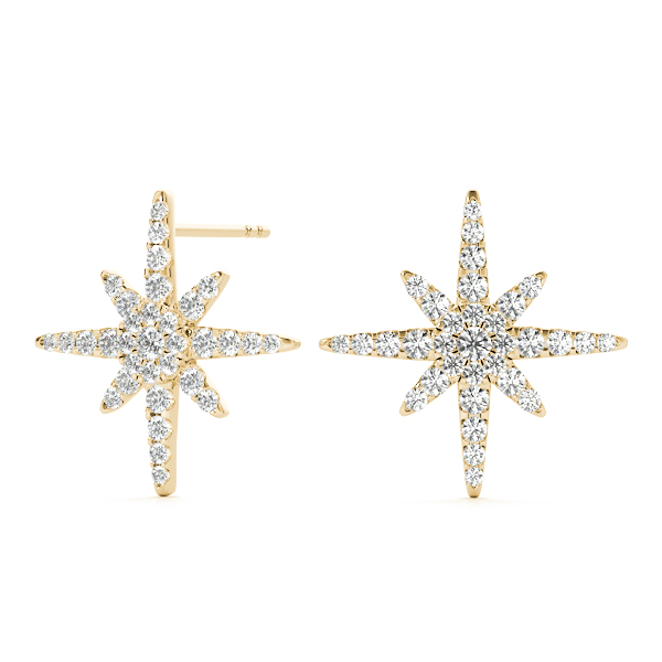  Star Shape Cluster Fashion Earrings 0.56 Carat Total Weight   (Lab-Created) 0.56 C.T.W 10K yellow, white or rose gold - view 8