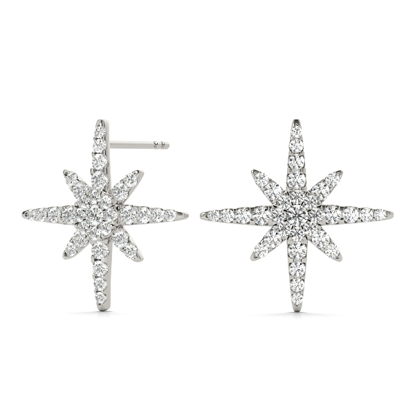   Star Shape Cluster Fashion Earrings 0.56 Carat Total Weight   (Lab-Created) 0.56 C.T.W 10K yellow, white or rose gold - view 3