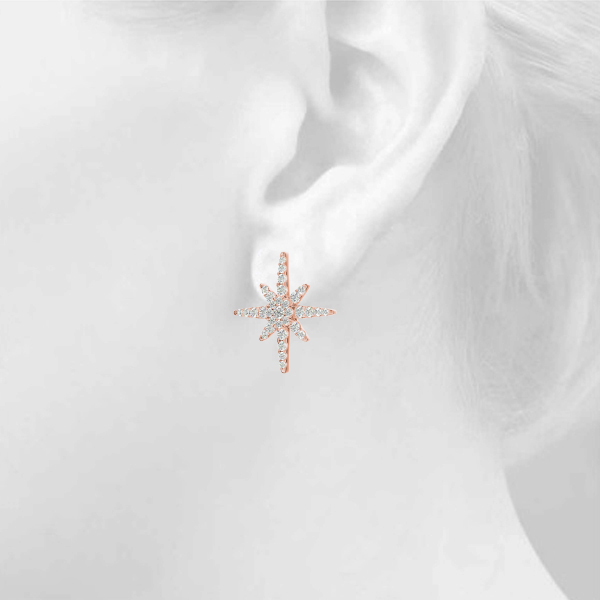   Star Shape Cluster Fashion Earrings 0.56 Carat Total Weight   (Lab-Created) 0.56 C.T.W 10K yellow, white or rose gold - view 15