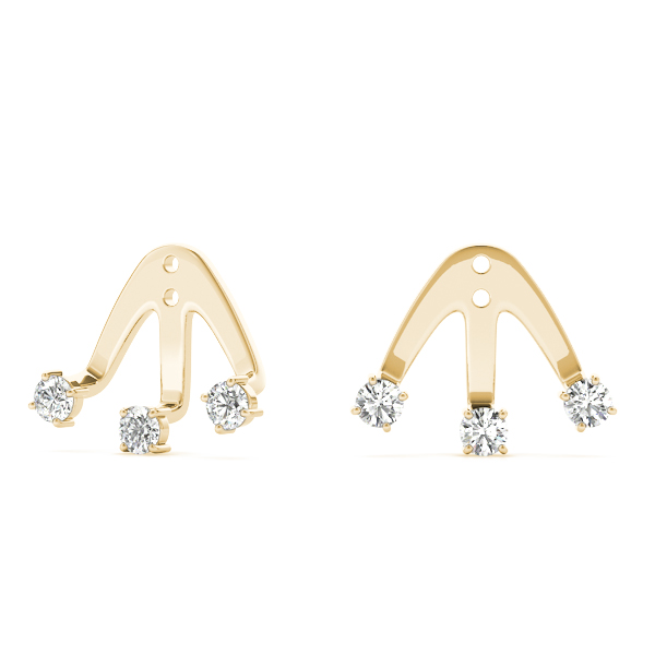   3 STONE JACKETS Earrings .15 Carat Total Weight   (Lab-Created) 0.18 C.T.W 10K yellow, white or rose gold - view 6