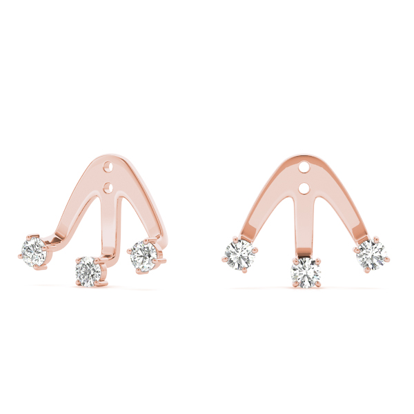   3 STONE JACKETS Earrings .15 Carat Total Weight   (Lab-Created) 0.18 C.T.W 10K yellow, white or rose gold - view 11