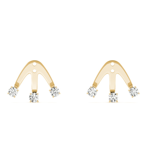   3 STONE JACKETS Earrings .15 Carat Total Weight   (Lab-Created) 0.18 C.T.W 10K yellow, white or rose gold - view 8