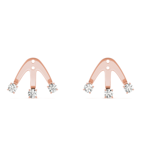   3 STONE JACKETS Earrings .15 Carat Total Weight   (Lab-Created) 0.18 C.T.W 10K yellow, white or rose gold - view 13