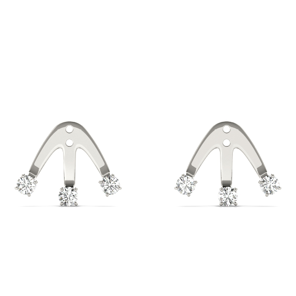   3 STONE JACKETS Earrings .15 Carat Total Weight   (Lab-Created) 0.18 C.T.W 10K yellow, white or rose gold - view 3