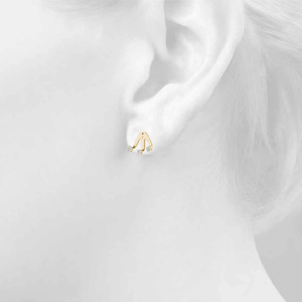   3 STONE JACKETS Earrings .15 Carat Total Weight   (Lab-Created) 0.18 C.T.W 10K yellow, white or rose gold - view 10