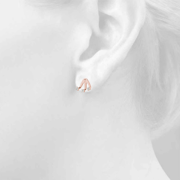   3 STONE JACKETS Earrings .15 Carat Total Weight   (Lab-Created) 0.18 C.T.W 10K yellow, white or rose gold - view 15